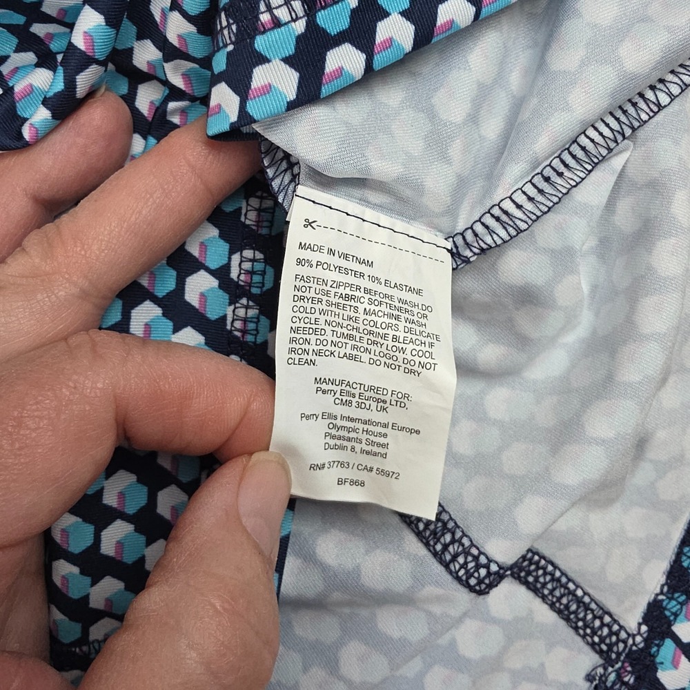 Callaway Weather Series Golf Top Womens L Blue Geometric 1/4 Zip Pullover - Picture 7 of 10